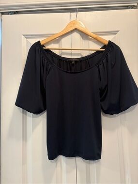 2 Banana Republic tops - Cream and Navy Off-Shoulder Puff Sleeve Top